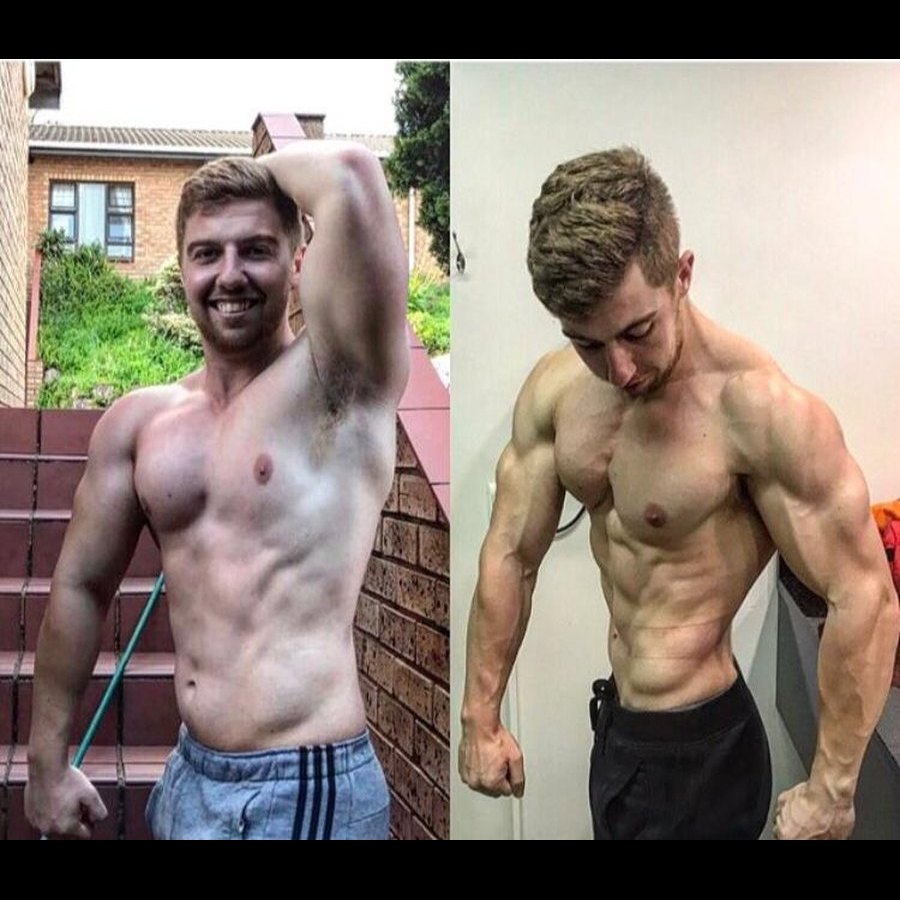 Before and after, physique preparation