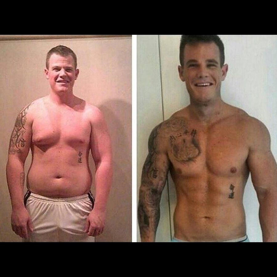 Before and after, physique preparation