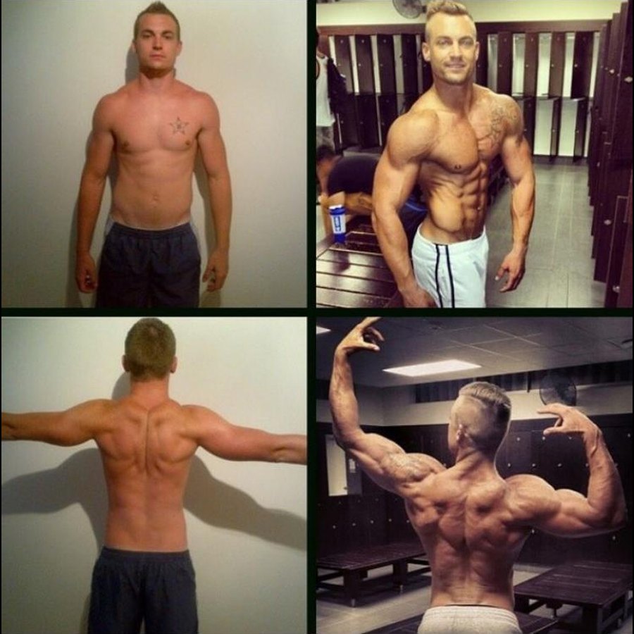 Before and after, physique preparation