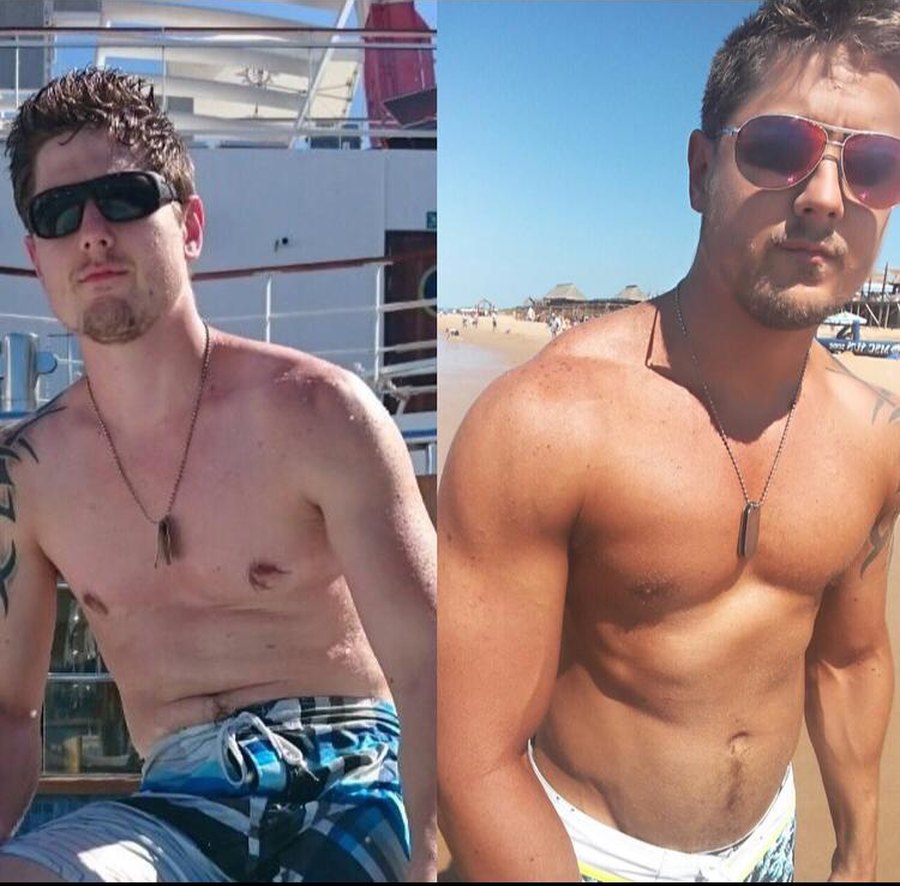 Before and after, physique preparation
