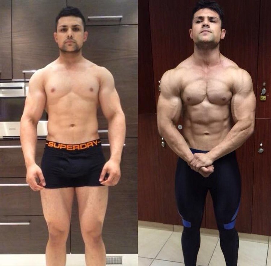 Before and after, physique preparation