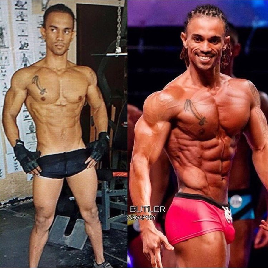 Before and after, physique preparation